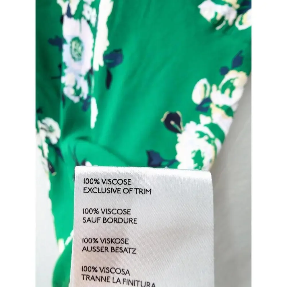 Free People Neon Garden Mini Dress Green Floral Preppy Dainty Women's Size 6
